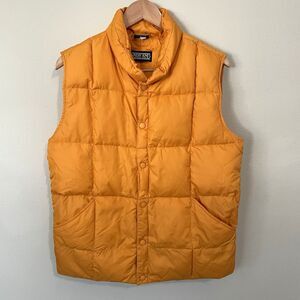 Lands End Down Puffer Vest Womens L 14-16  Snap Front Gorpcore Streetwear Hiking